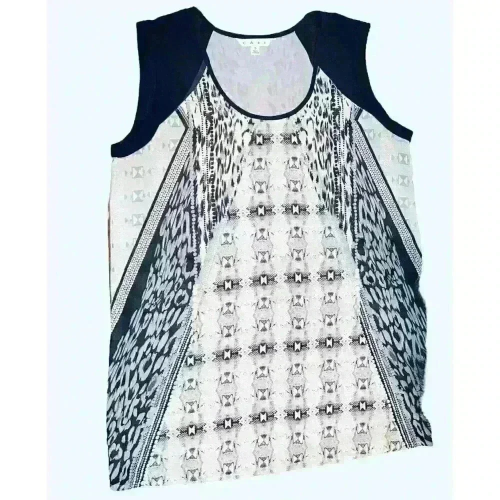 Cabi Sz S Tank/Shell Snake Skin‎ Print Business Preppy - Picture 8 of 13